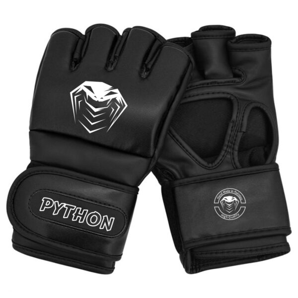 PYTHONSPO PSMG-130921 MMA FIGHT GLOVES OPEN THUMB D.CUT PALM LONG STRAP BETTER GRIP - Image 3