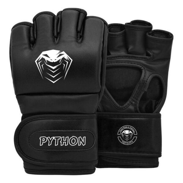 PYTHONSPO PSMG-130921 MMA FIGHT GLOVES OPEN THUMB D.CUT PALM LONG STRAP BETTER GRIP